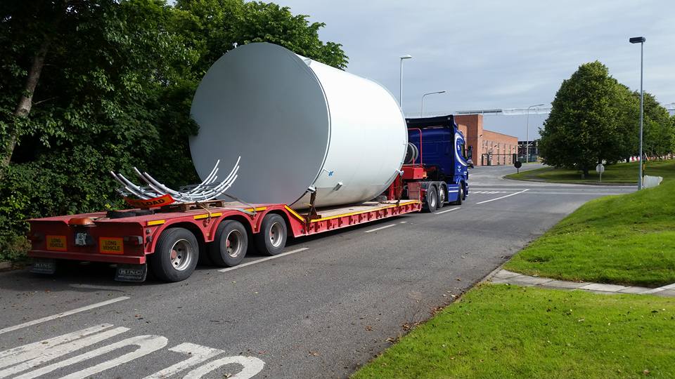 Abnormal Load being loaded onto a truck